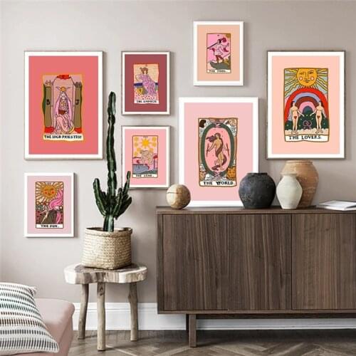 Self-adhesive Wall Sticker Abstract The Stars Tarot Wall Art Pictures Wallpapers Painting Sun Empress Posters Prints Home Decor