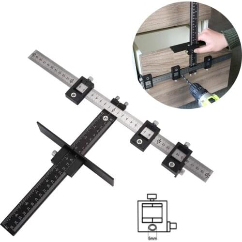 Detachable Hole Punch Jig Tool Center Drill Bit Guide Set Sleeve Cabinet Hardware Locator Wood Drilling Woodworking Tool