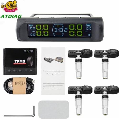TPMS Solar Power TPMS Car Tire Pressure Alarm Monitor Auto Security System Tyre Pressure Temperature Warning new