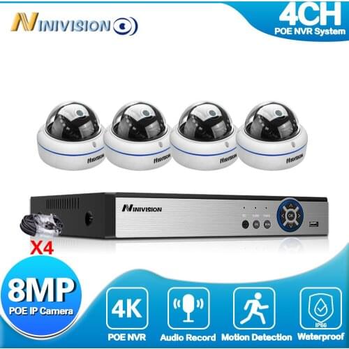 Motion Detection H.265+ 4K POE NVR Audio CCTV System 8MP 36pcs IR-LEDs IP Cameras Outdoor Video Surveillance Security System Set