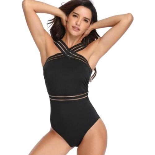 Leopard Grain Durable Highly Elastic Comfortable One Piece Swimsuits Swimming Suit for Women Swimwear Beach Wear Cross Fashion