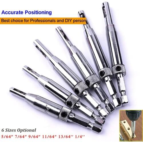 1PC Core Drill Bit Hole Puncher Hinge Tapper for Doors Self Center Woodworking Tools for Professionals and DIY Use 5/64" to 1/4"