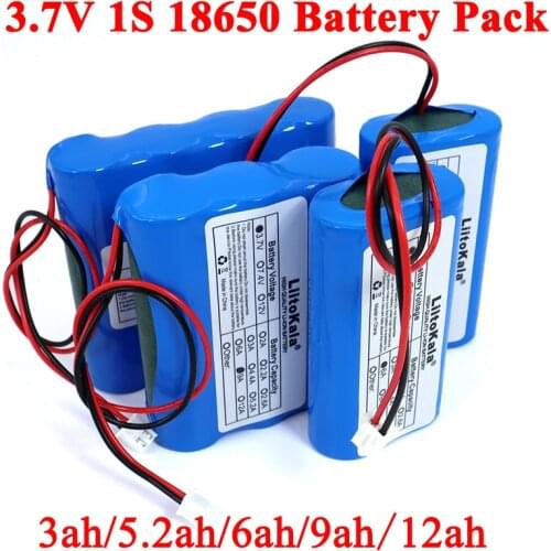 Liitokala 3.7V 18650 Lithium Battery Pack 1S 5200mAh Fishing LED Light Bluetooth Speaker 4.2V Emergency DIY Batteries with PCB
