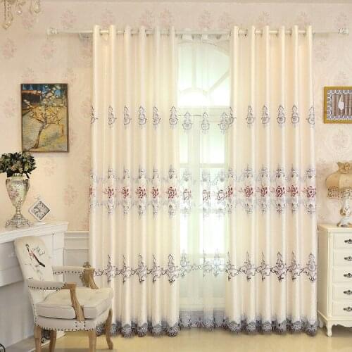 Jacquard Embroidered Curtain Fabric European-style Simple and Modern Shading Fabric Curtain for Living Room and Bedroom
