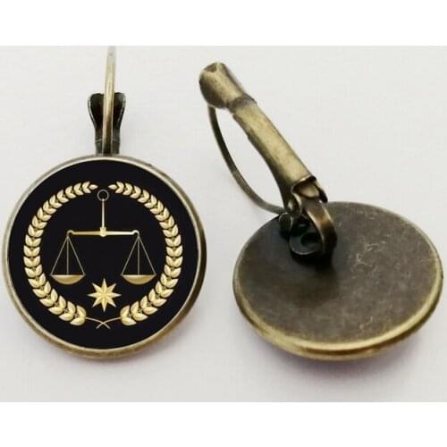 2 color lawyer personality justice referee glass earrings delicate balanced earrings convex round glass fashion earrings jewelry