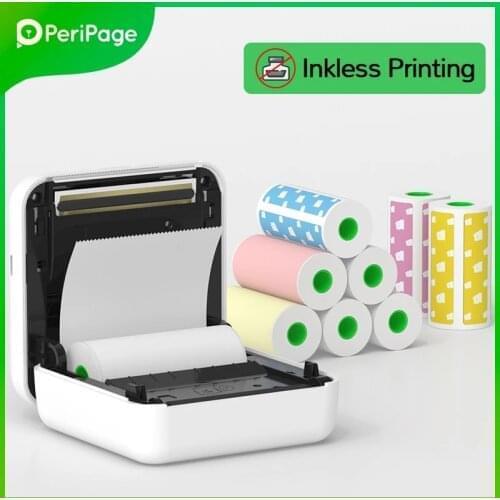 2021 New A6 Peripage Portable Bluetooth Thermal Photo Printer Wireless Inkless Mini Pocket Label Notes Printer Papers