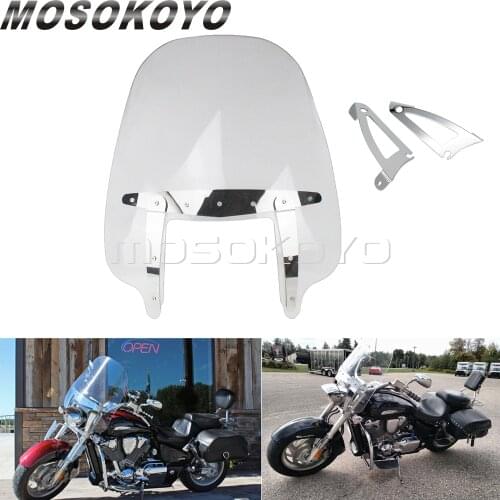 29'' Transparent Windshield Windscreen For Honda VTX1800 VTX1300 F N C R S T 2002-2009 2008 Motorcycle Wind Deflector w/ Bracket