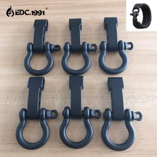6PCS High quality Scrub O Shape Alloy buckle Emergency Rope Survival Paracord Bracelet Shackle Buckle for Outdoor Camping