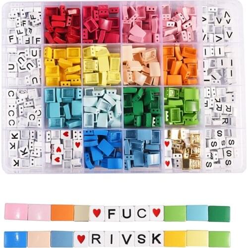 490pc vsco girl accessories alphabet beads kit beads with letter kralen myuki delica tile tila bead enamel summer stacks jewelry