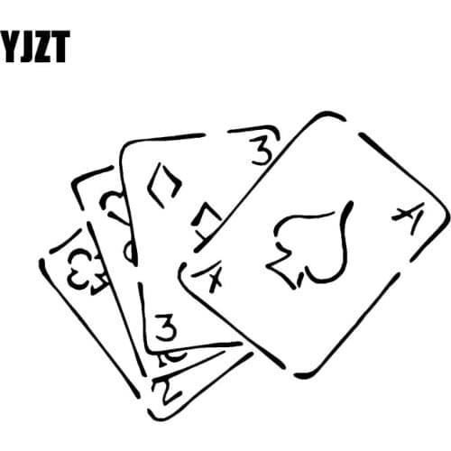 YJZT 14.9*11.1CM Car Sticker Vinyl Poker Graphic Motorcycle Bumper Window Decoration C12-0076