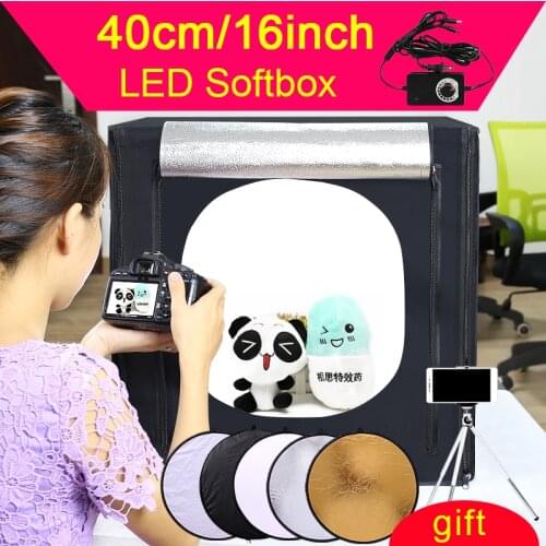 Free ship 40*40*40cm portable LED photo studio Light Tent set+2 Backdrops+dimmer switch photography tent kit mini box photo box