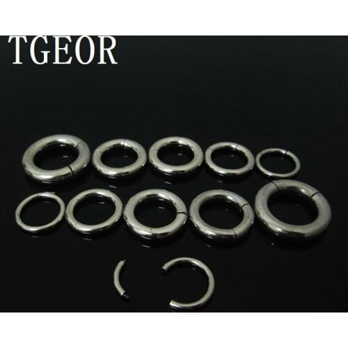 Free shipping wholesale body jewelry 20pcs large gauges surgical Stainless Steel TITANIUM PLATED color piercing segment ring