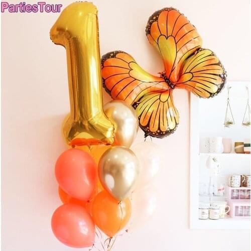 New Large Butterfly Foil Balloon Golden rainbow Butterfly Balloon Wedding Birthday Party Decor Baby Shower Kids Toy Helium Globo