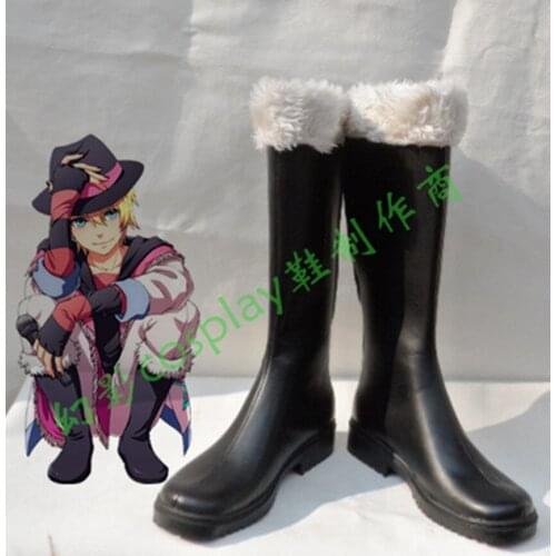 Uta NO Prince Sama Shou Kurusu Black Halloween Long Cosplay Shoes Boots H016