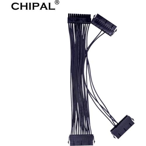 CHIPAL 5pcs 30CM ATX 20+4Pin 24Pin 3 PSU Cable Power Supply Sync Starter Extender Adapter 18AWG Cord Converter For Video Card