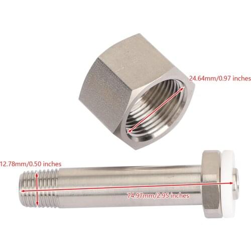 Artudatech 304 Nut & Nipple w/ Washer Fittings 1/4" NPT x G 3/4" For Reducing Regulator