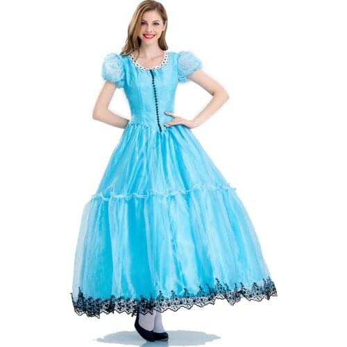 Halloween Princess Costumes Womens Adult Costume Suit Carnival Fancy Blue Dress Cosplay Costume for Girl