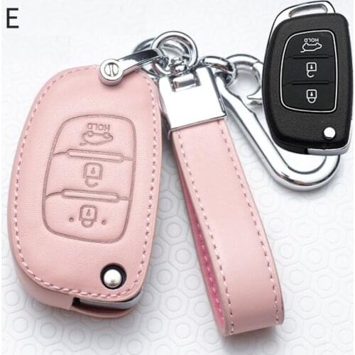 Leather Car Key Cover Case For Hyundai Tucson Sonata Fe Creta ix25 ix35 ix45 i10 i20 i30 i40 Verna Solaris Mistra Elantra Accent