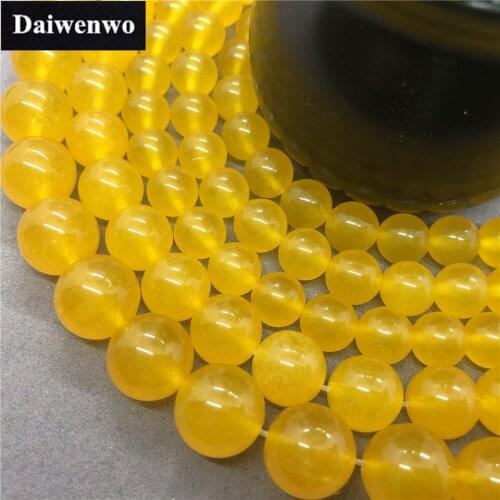 Golden Chalcedony Beads 4-12mm Round Natural Loose Stone Bead DIY for Jewelry