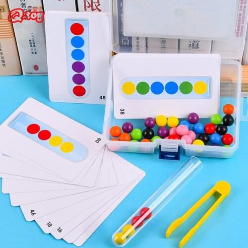 Montessori Clip Beads Test Tube Toy Children Logic Concentration Fine Motor Training Game Teaching Aids Educational Toy for Kids