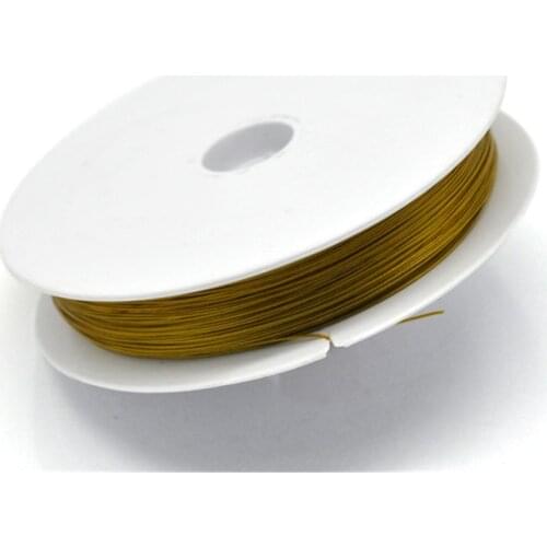 DoreenBeads golden tone Steel Beading Wire 0.38mm, sold per lot of 1 roll(80M) (B15910), yiwu