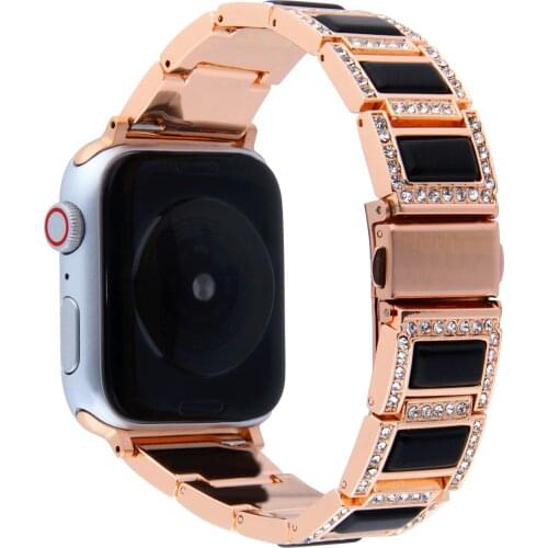 High-end metal strap for Apple watch 6 5 4 SE band 40mm 44mm Resin replacement strap for iwatch 3 2 38mm 42mm Luxury metal strap