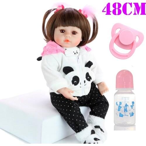 NPK 48cm Silicone Reborn Super Baby Lifelike Toddler girl bebes reborn bonecas Brinquedos Reborn Toys For Kids Gift