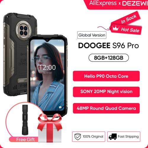 Global Version DOOGEE S96 Pro 24W Fast Charge Rugged Phone 48MP Quad Camera 20MP Infrared Night Vision Helio G90 Octa Core 128GB