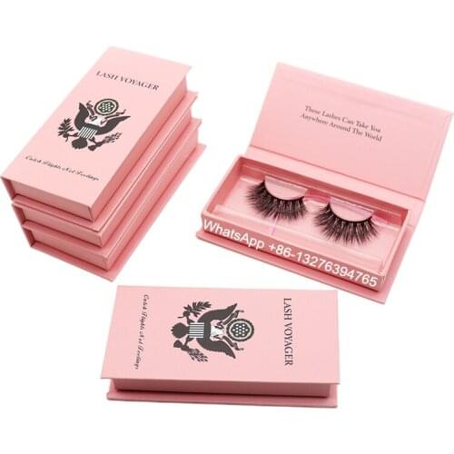 Passport Eyelash Packaging 25mm Mink Lashes Bulk with Custom Packaging Nature 20mm Mink Eyelashes Custom Lashbox Package