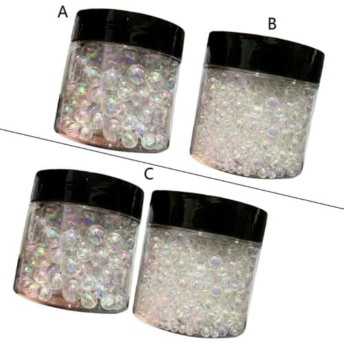 1 Box Mixed Clear Bubble Ball Beads Resin Filler 3-8mm Rainbow Aurora Beads Epoxy Mold Jewelry Fillings Resin Art Crafts