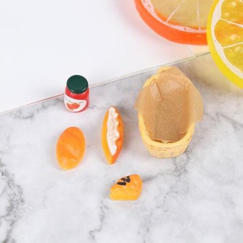 1Set 1:12 Dollhouse Miniature Food Toy jam bread Toast Basket Accessories Wine Banana Food Dolls House Miniature Accessories