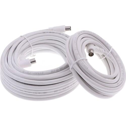 1Pc 5M/10M PAL Male to Male TV Lead Shielded Aerial Coaxial Cable