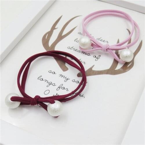 1PCS Frosted Beads Knot Elastic Hair Bands Toys For Girls Handmade Bow Headband Scrunchy Kids Hair Accessories For Women 2018