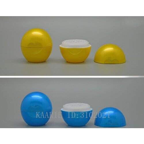 10/30/50pcs Ball Yellow Cosmetic Lip Balm Container, Plastic Empty Makeup Tool Lipstick Blue Package, Lip Rouge Refillable Case