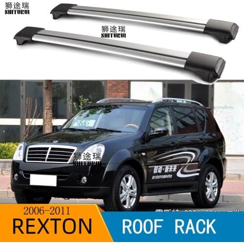 2Pcs Roof bars For SSANGYONG Rexton 2006-2011 suv Aluminum Alloy Side Bars Cross Rails Roof Rack Luggage