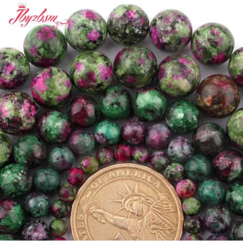 4,6,8,10mm Round Ball Dye Color Multicolor Zoisite Stone loose Beads For DIY Necklace Bracelet Jewelry Making 15" Free Shipping