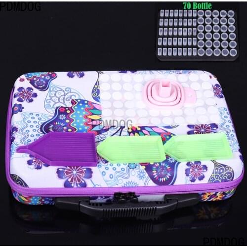 70/20 Bottles Diamond Painting Accessories Tool Carry Case Box Container Diamond Storage Butterfly Bag Case Embroidery Mosaic