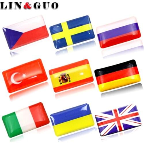 8PCS/set of steering wheel 3D epoxy car stickers for lada alfa renault opel Subaru Peugeot ford national emblem car accessories
