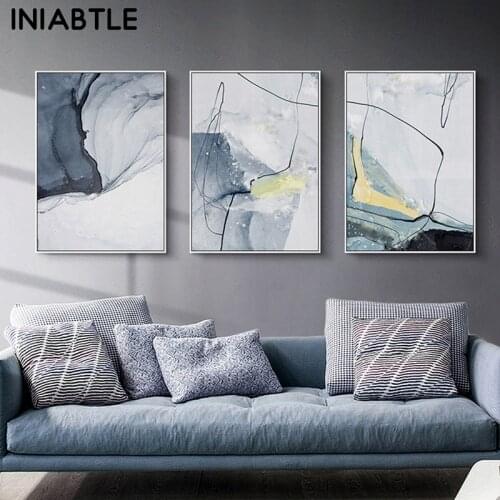 Watercolor Line Abstract Painting Ink Wall Art Canvas Posters And Prints Nordic Style Morden Pictures Living Room Home Decor