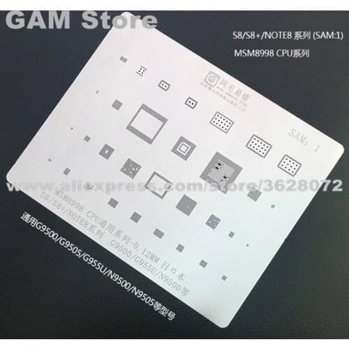 AMAOE SAM1 For Samsung S8/S8+/NOTE8/G9500/N9500/ BGA Stencil MSM8998 CPU IC Reballing Solder Balls Tin Plant Net Rework Template