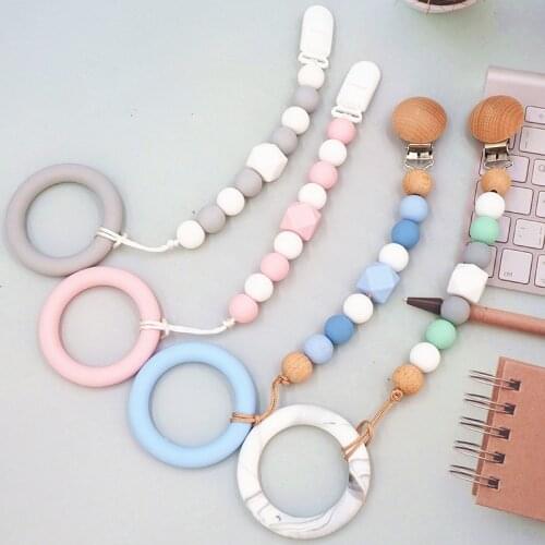 Chenkai 50PCS BPA Free Baby Silicone O Ring Teether Tortoise Teething Food Grade For DIY Nursing Pacifier Chain Gifts