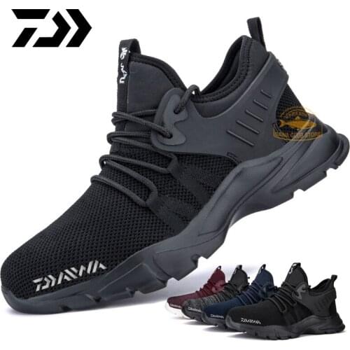 DAIWA Men Outdoor Fishing Shoes Mountaineering Breathable Non-slip Boots Wear-resistant Work Shoes, Anti-puncture Sneakers