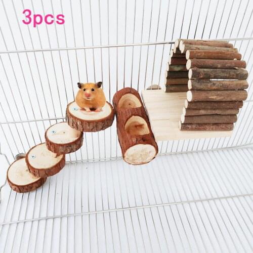 Wooden Hamster Chinchilla Syrian Hamster Toys Tube Ladder House Small Animal Play Toys