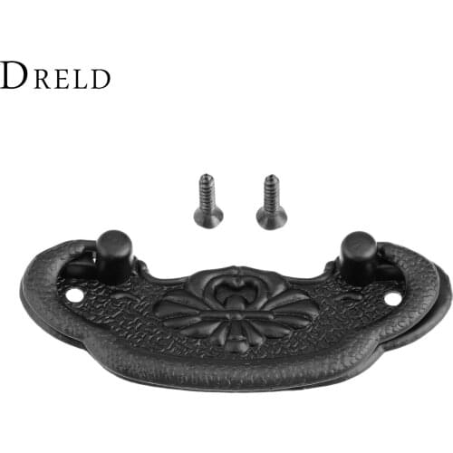DRELD 1Pc Antique Furniture Handle Black Cabinet Knobs and Handles Kitchen Drawer Cupboard Pull Door Handles Furniture Fittings