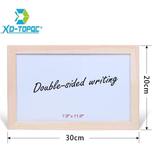 Double-sided Writing 20*30cm Dry Erase Whiteboard Original Pine Wood Frame White Board Magnetic Message Board For Notes WB40