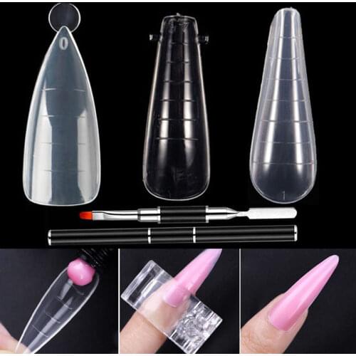 Dual Nail Forms Quick Extension Fake Tips UV Gel Acrylic Mold DIY French Stiletto False Nail Decoration