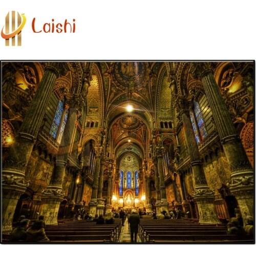 Photo custom Christian cathedral diamond embroidery diamond painting full square round drill diamond mosaic art home decoration