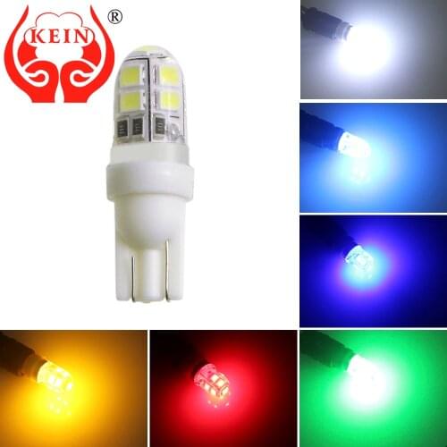 KEIN 2PCS T10 Led W5W Silicone 194 168 501 2835 Car Led Light for Car Indicator Side Marker Interior Lights Vehicle Signal Lamp