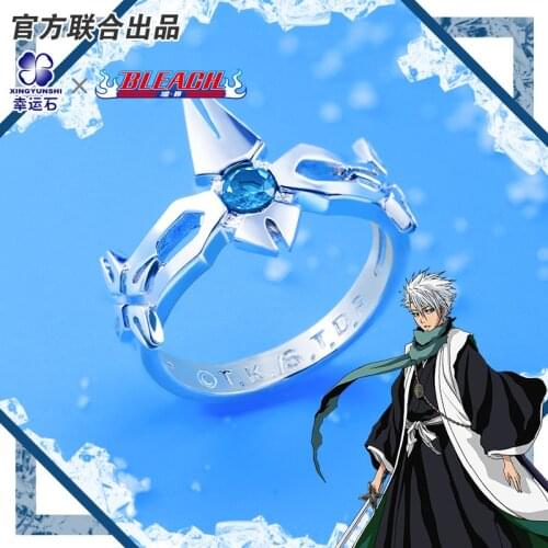 Bleach Anime Ring Sterling Silver 925 Comics Role Hitsugaya Toushirou Hyorinmaru Cosplay Figure Gift For Girlfriend