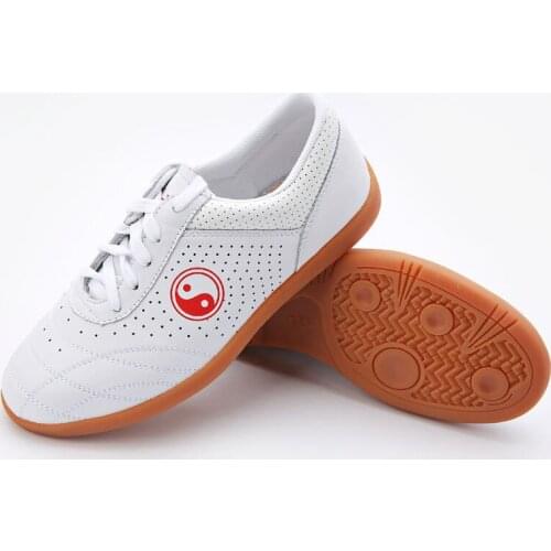Unisex summer net white cowhide tai chi wushu shoes taiji Martial arts sneakers kung fu shoes